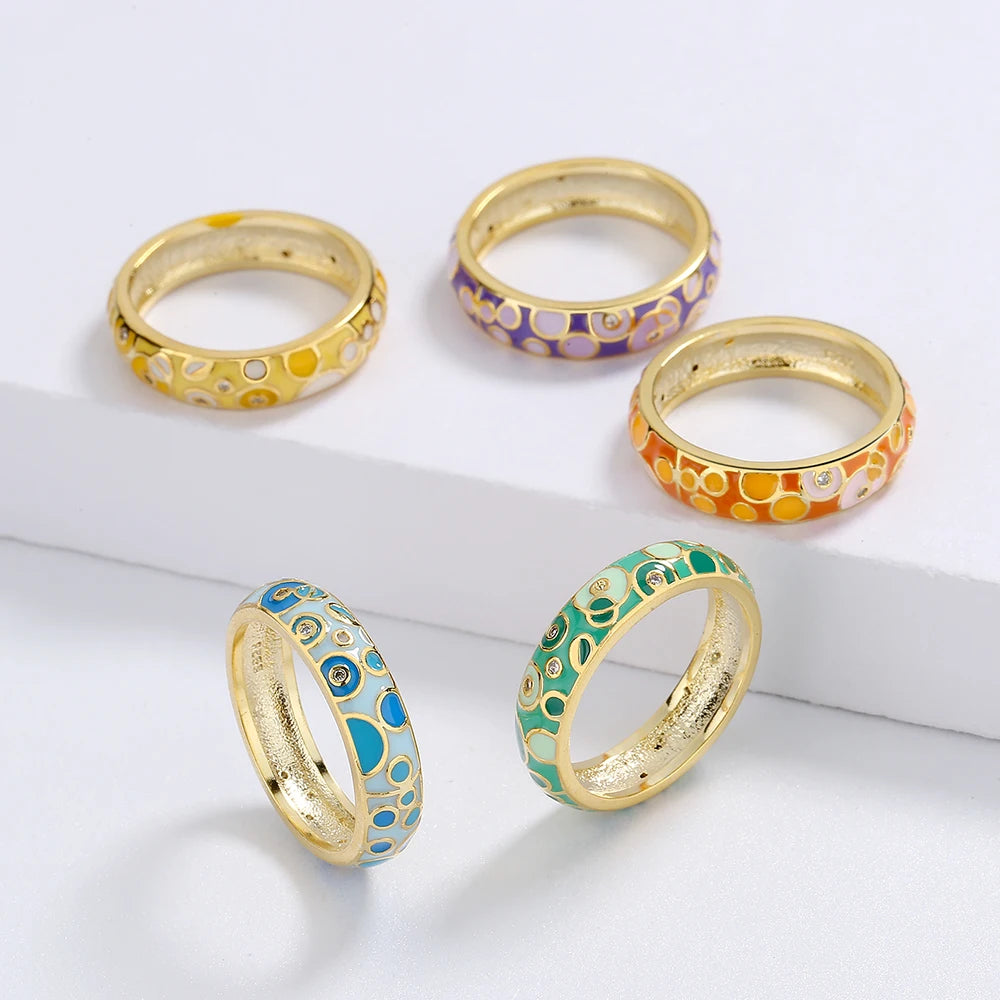 Classic Rings for Women 925 Silver Colorful Rings Bright Handmade Enamel Jewelry New Wedding Women's Rings Luxury Jewelry