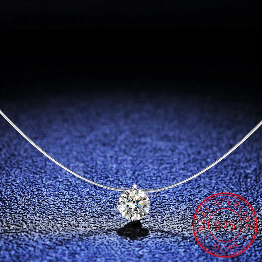 0.5-2CT D Color Certified Moissanite Necklace for Women Sparkling Lab Diamond 100% 925 Sterling Silver Pendants Wholesale