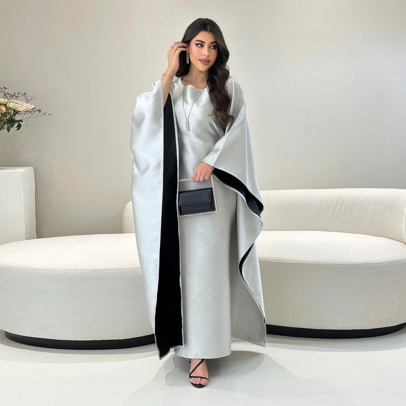 Women's Casual African Clothing Muslim Fashion Summer Plus Bat Sleeves Dashiki Kaftan Loose Boubou Maxi Islam Women's Casual Dre