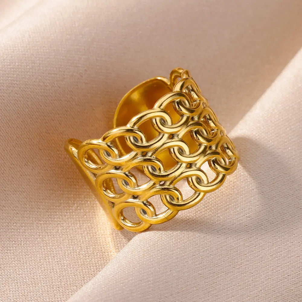 316L Stainless Steel Rings for Women Gold Color Women's Ring Male Finger Wedding Luxury Quality Jewelry Accessories 48 Style