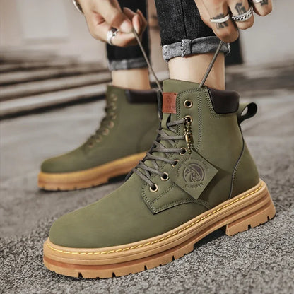 High Top Boots Men's Leather Shoes