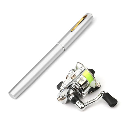 1.6M Pocket Collapsible Fishing Rod Reel Combo Mini Pen Fishing Pole Kit 7 Colors Pen Shape Folded Rod With Reel Wheel