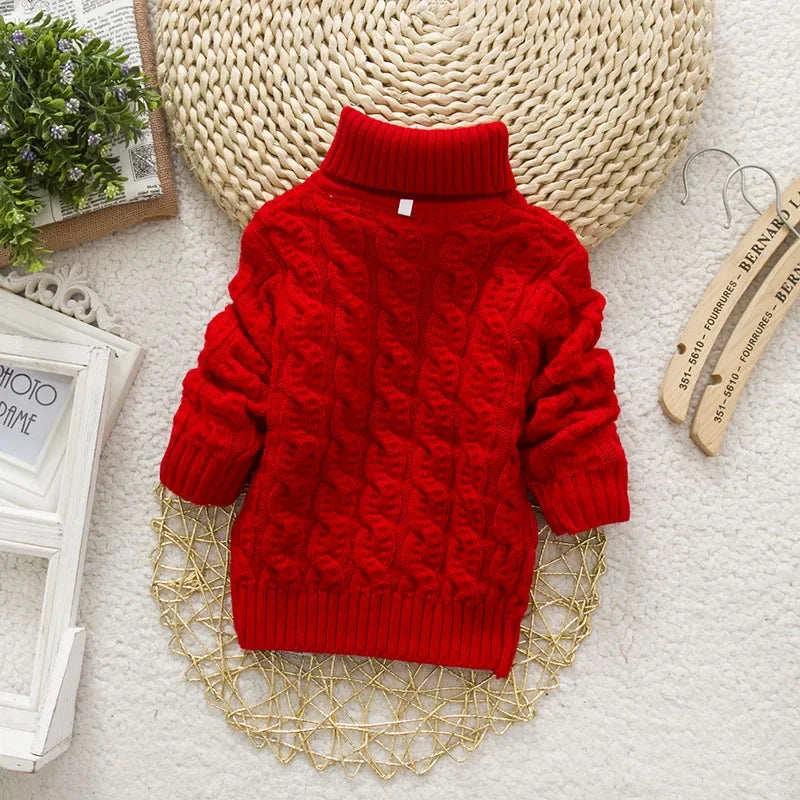 Kids Girl Sweater Tricots Turtleneck Pullover