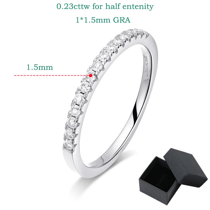 18k Plated 0.57ct Full Eternity Moissanite Ring