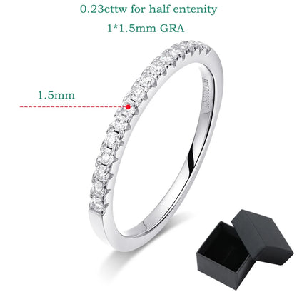 18k Plated 0.57ct Full Eternity Moissanite Ring