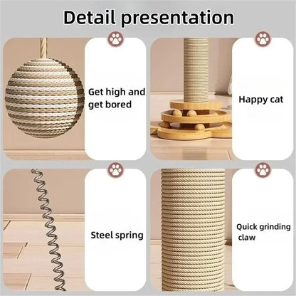 Pet Cat Toy cat scratcher Cat Turntable Funny Cat Stick Balls Durable Sisal Scratching Board Cat Supplies Cat Grab Column