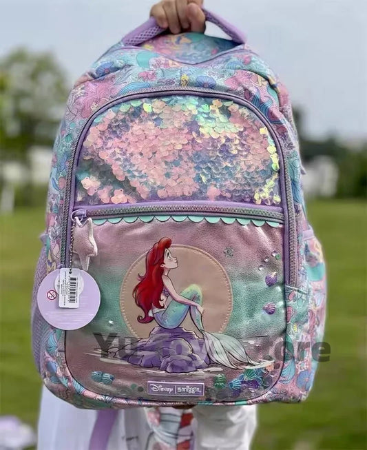 Genuine Disney Smiggle Mermaid School Bag Pencil Case Notebook Y2k Stationery Set Student Lunch Bag Backpack Girl Birthday Gift