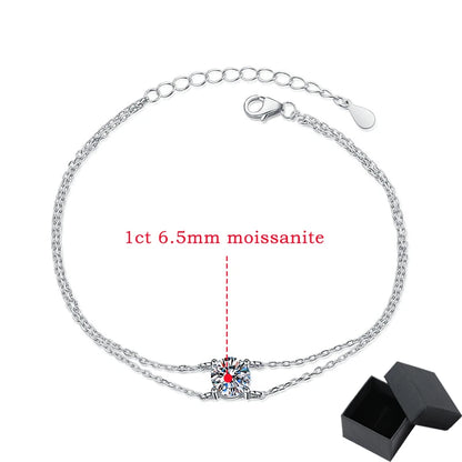 1CT 6.5mm D Color Moissanite Bracelets