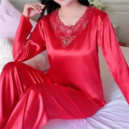 Ice Silk Sleepwear Pajama Sets