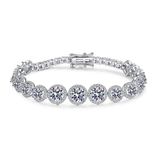 11.1CT Moissanite Tennis Bracelet Luxury Jewelry 925 Sterling Silver Chain