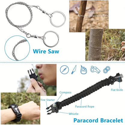 Multi functional survival tools, outdoor camping equipment, outdoor survival emergency supplies kit