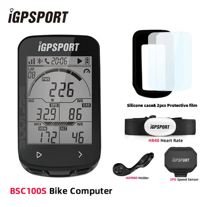 IGPSPORT BCS100S Bike Computer BLE ANT+ 2.6 Inch IPX7 Type-C 40H Battery Life Auto Backlight GNSS Stopwatch IGS Bicycle Computer