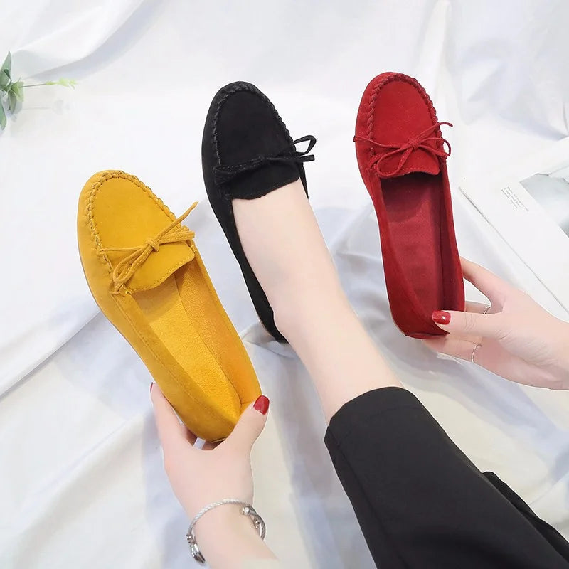 Women Shoes Slip on Loafers for Ballet Flats Women Suede Casual Sneakers Zapatos Mujer Flat Shoes for Mom Fashion Shoes