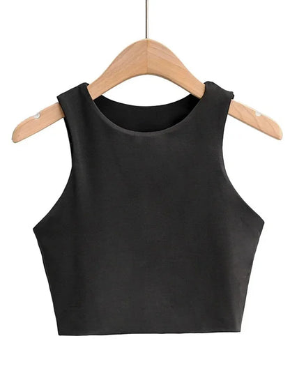 Summer Fashion Women Sexy Slim Tops O-neck Sleeveless Double Nylon Ladies Good Quality Tank Tops 6 Colors