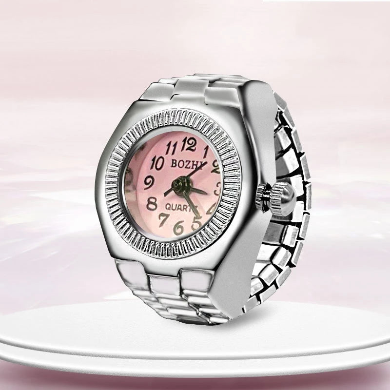 Ring Watch New Hot Selling Creative Alloy Shell Finger Circular Dial Couple Men And Women