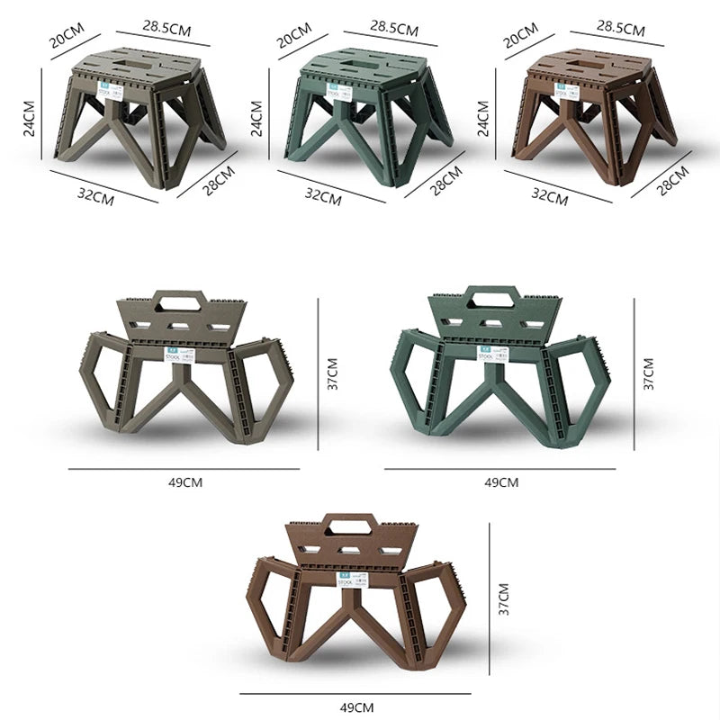 Portable Folding Stool Thickened Small Bench Outdoor Camping Stool Stool Stall Stool Fishing Stool Portable Plastic Low Stool