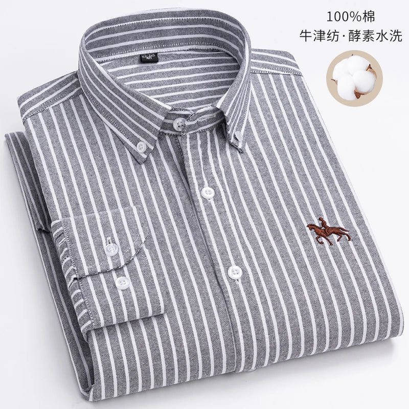 100% Cotton Oxford Men's Shirt Long Sleeve