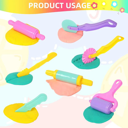 Children DIY Plasticine Mold Modeling Clay Accessories Play Dough Tool Kit Plastic Set Knife Mold Kids Educational Toys Gifts