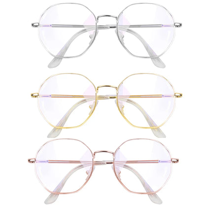 Women Vintage Anti-blue Light Glasses Octagonal FrameComputer Eyeglasses UV400 Optical Eyewear Trendy Transparent Glasses 2022