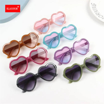 Children Heart  Sunglasses Kids Gradient Lens Fashion Sun Glasses Cartoon Love Baby Sunglasses Boys Girls Sunshade Glasses 2023