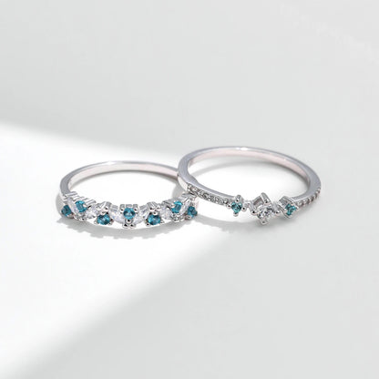 925 Sterling Silver Eternity Band Paraiba Rings