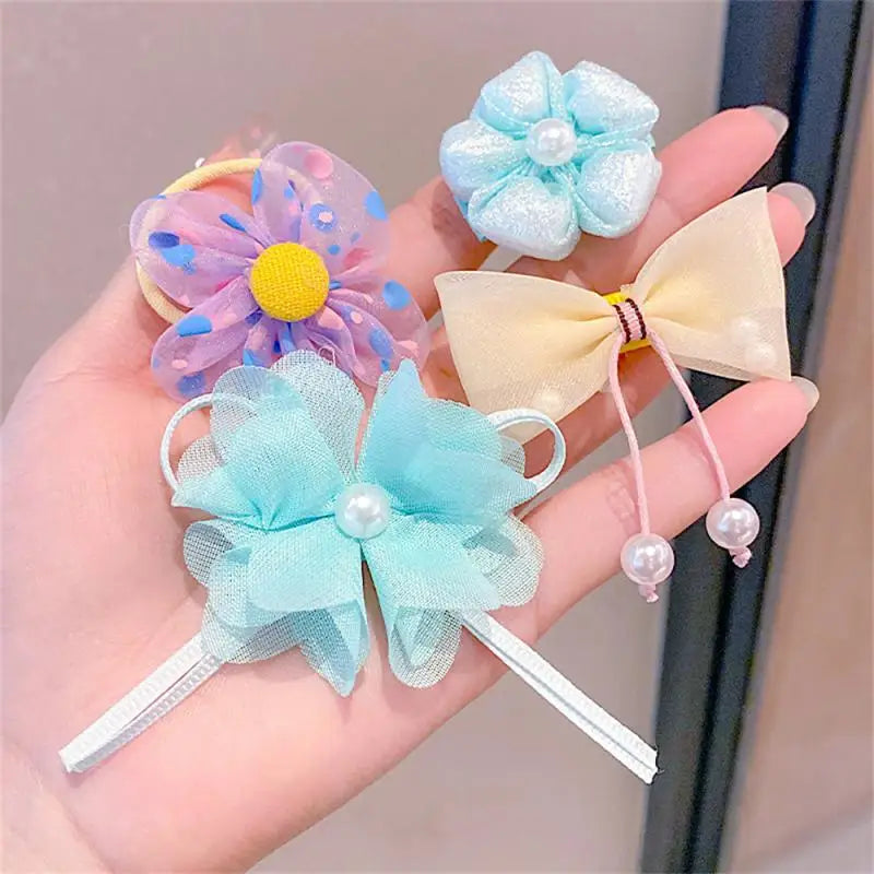 Children's Bow Hairpin Set Cute Princess Girl Broken Hair Bangs Clip Baby Cartoon Flower Hair Clips Hair Accessories Wholesale