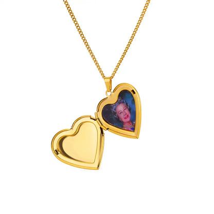 Custom Heart Picture Necklaces For Women Stainless Steel Gold Color Family Photo Pendant Necklace Fashion Birthday Jewelry Gifts