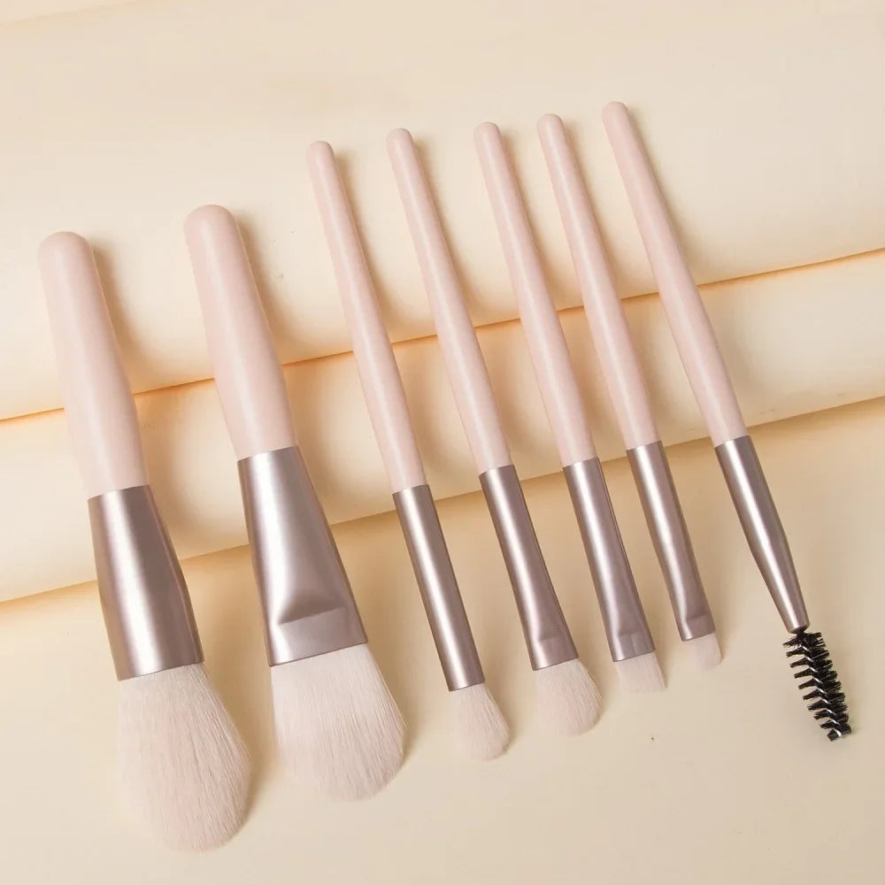 New 8Pcs Makeup Brush Set Makeup Concealer Brush Blush Loose Powder Brush Eye Shadow Highlighter Foundation Brush Beauty Tools