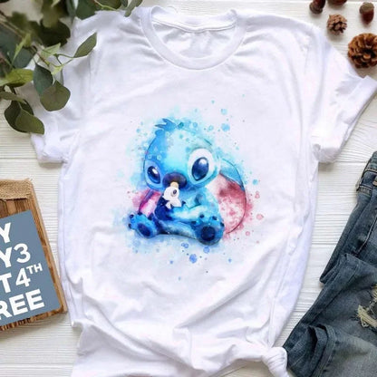 stitch T Shirt Women Summer Tops Cartoon