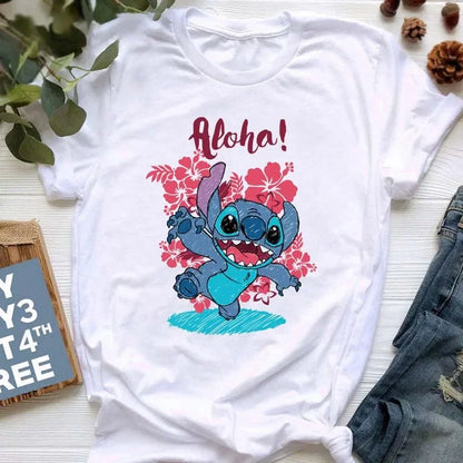 stitch T Shirt Women Summer Tops Cartoon