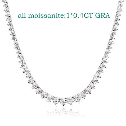 3 Claws Gradient Moissanite Tennis Necklace