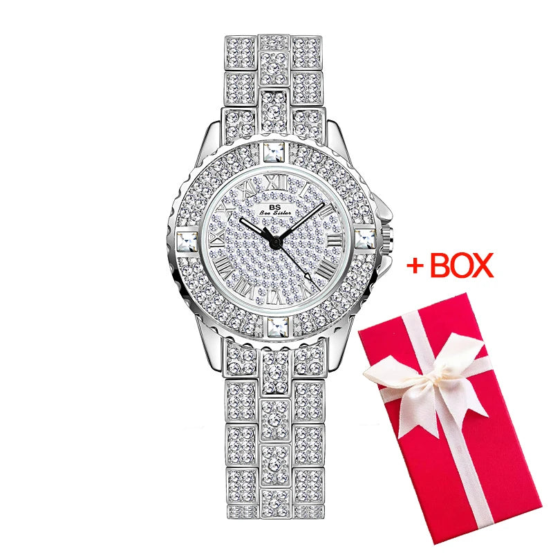 Women Watches 2024 Gold Ladies Wrist Watches Luxury Brand Top Rhinestone Women's Bracelet Watches Female Clock Relogio Feminino