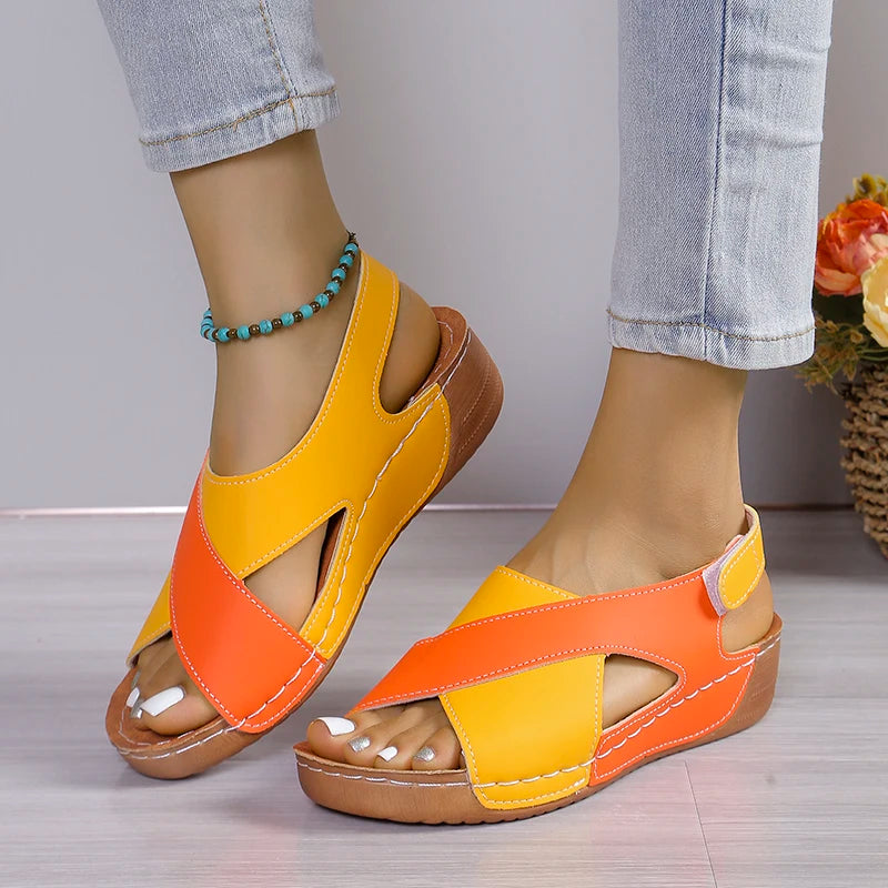 Women Platform Sandals Summer 2024 New Mix Color Sandals Luxury Designer Shoes for Women Casual Beach Sandals Sandalias De Mujer