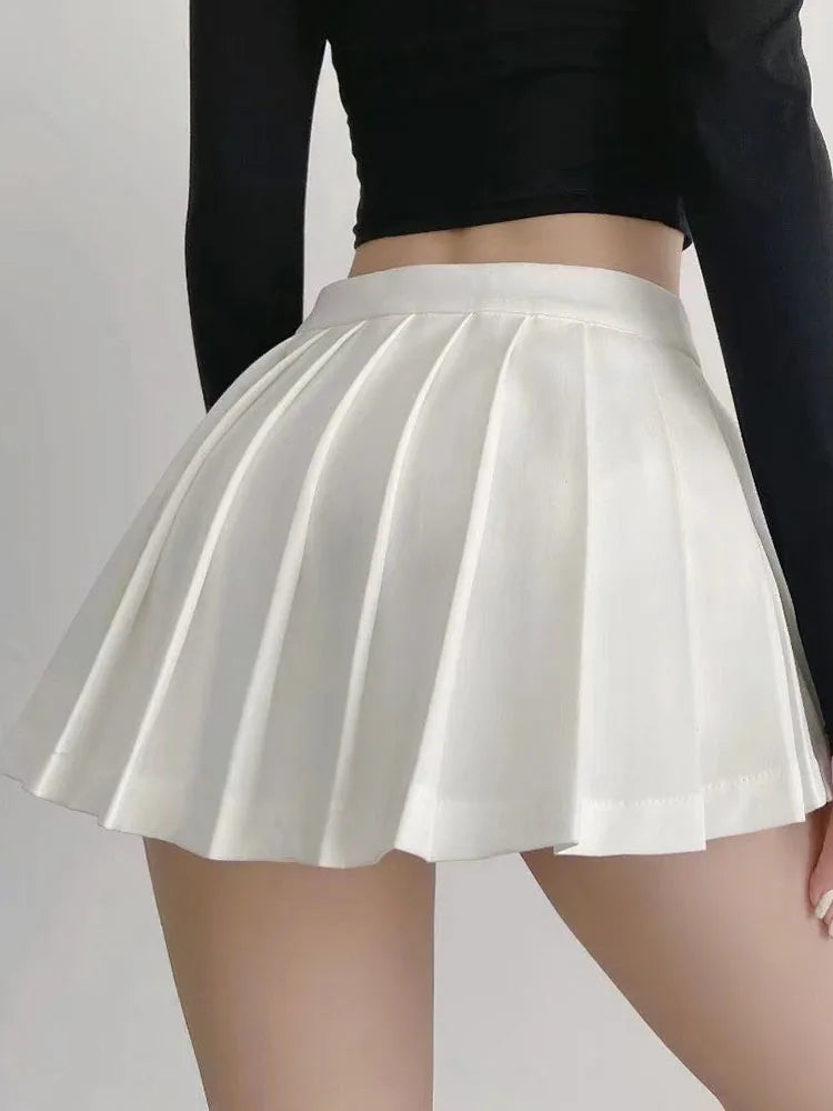 Women Pleated Skirts High Waist