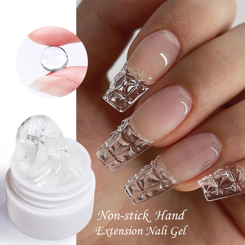 LILYCUTE 8ML Clear White Pink Non Stick Hand Solid Extension Gel Nail Polish