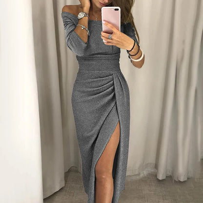 Spring Summer Women Clothes 2022 Elegant Long Dress Sexy Club Dress Evening Party Women Dresses Off Shoulder High Waist Vestido