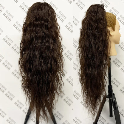 Gladys Water Wave Ponytail Free Shipping Heat Resistant Synthetic Fiber Curly Drawstring Ponytai Hair Extension for Black Women