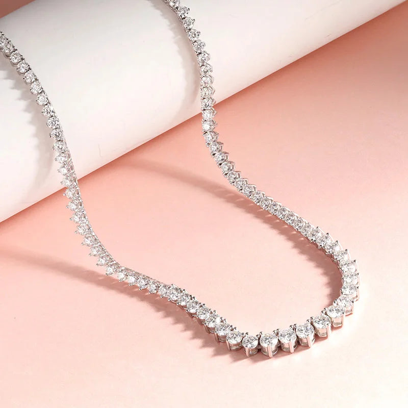 3 Claws Gradient Moissanite Tennis Necklace