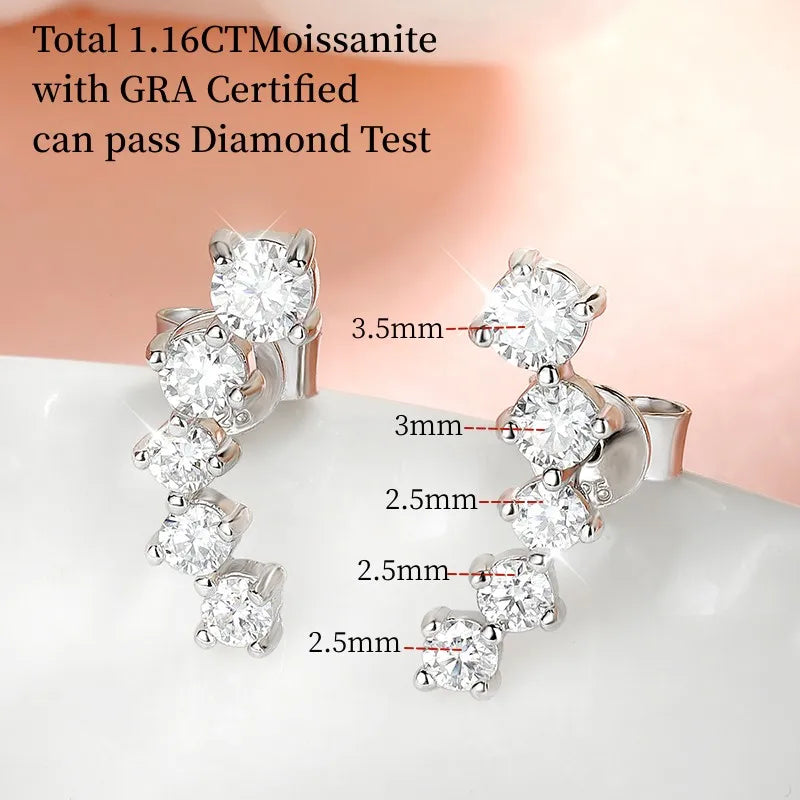 Full D Color Moissanite Bracelets for Women 1.5CTTW S925 Sterling Silver Lucky Bangles Wedding Birthday Party Xmas Gifts Jewelry