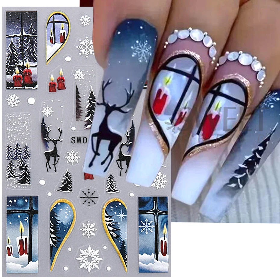 5D Christmas Ginger Man Nail Art Stickers