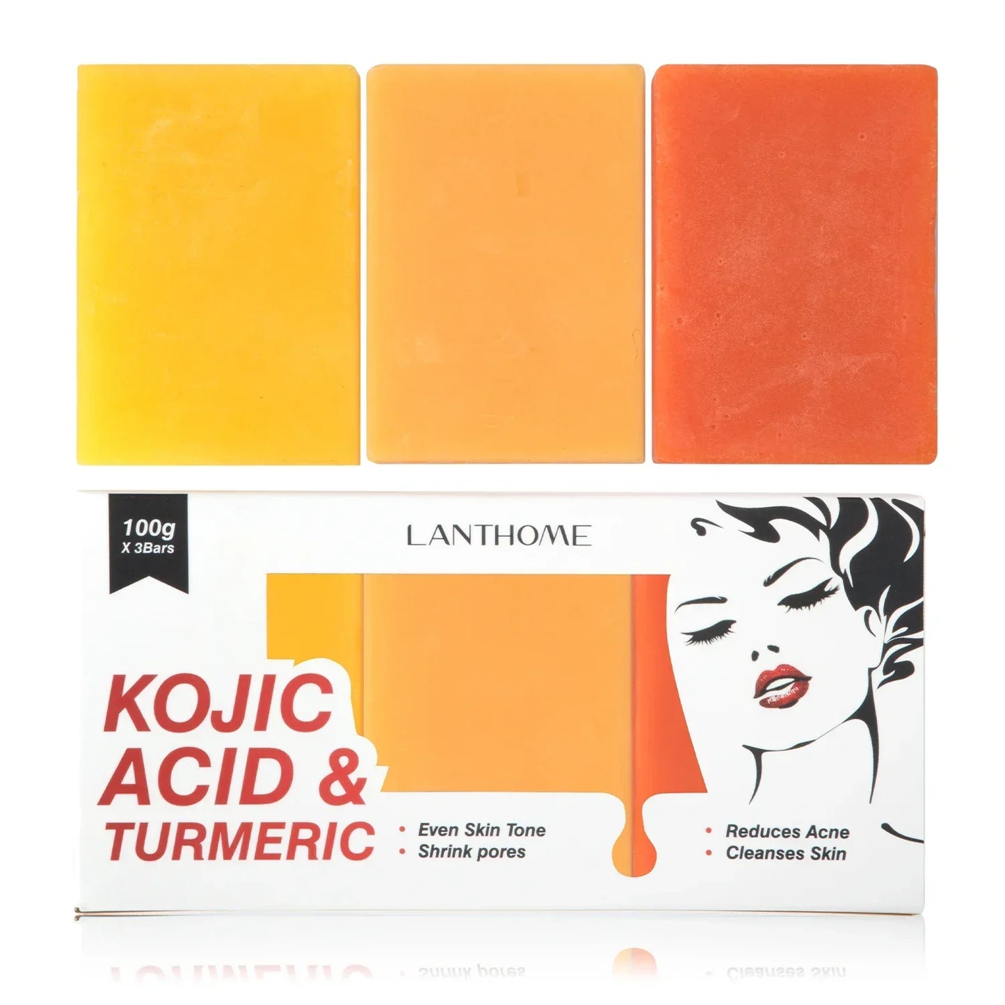 Kojic Acid Glow Soap Facial Deep Cleaning Even Skin Tone Skin Lightening Soap Oil Control Moisturizing Skin Care 65g x2