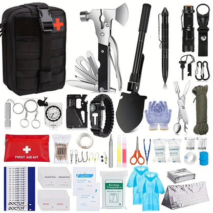 Multi functional survival tools, outdoor camping equipment, outdoor survival emergency supplies kit