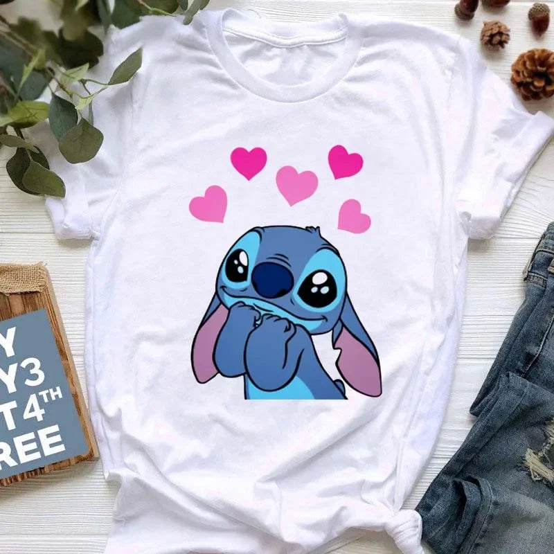 stitch T Shirt Women Summer Tops Cartoon