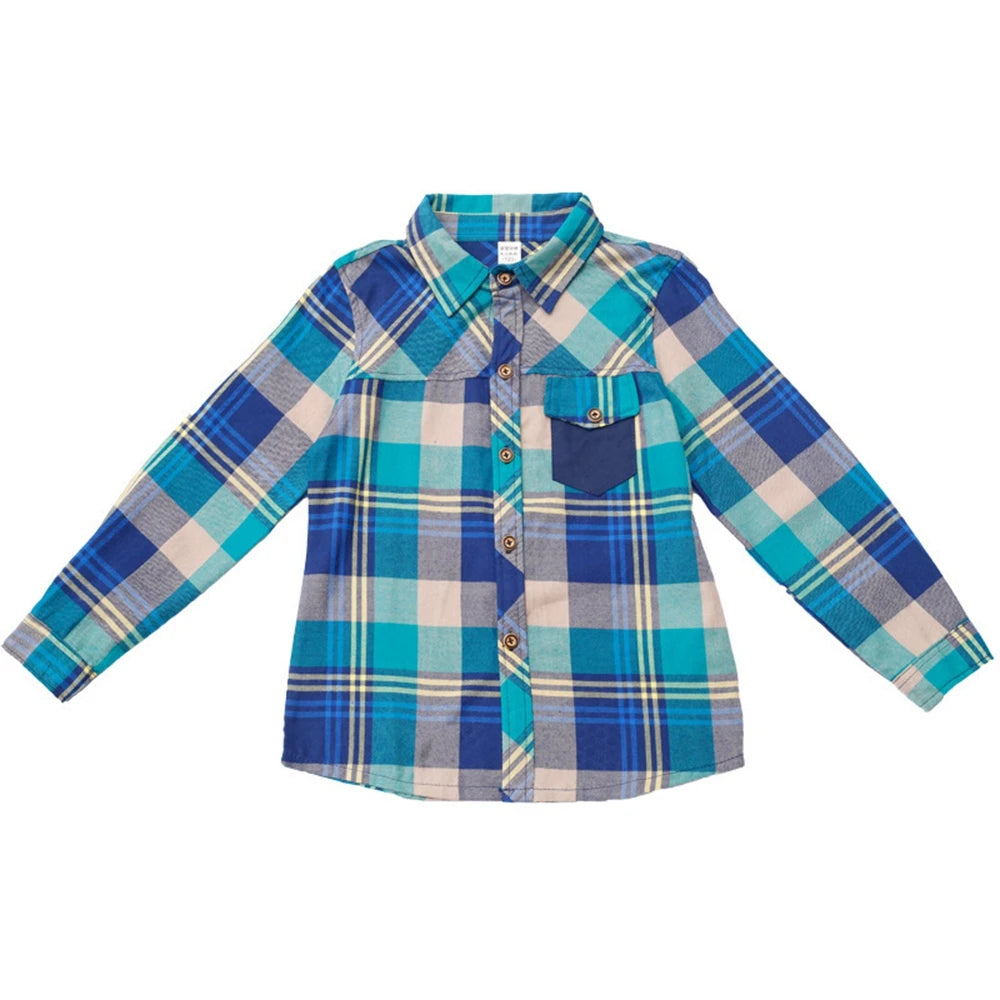 2024 Fashion Teenager Boys Shirt Kids Cotton Boys Plaid Shirts Long Sleeve England School Trend Children Clothes 9 10 12 14 15Y