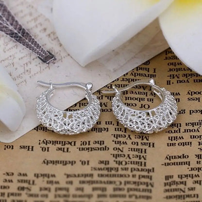 charm pure 925 silver Earrings Women engagement jewelry noble beautiful fashion Solid party Earring Jewelry