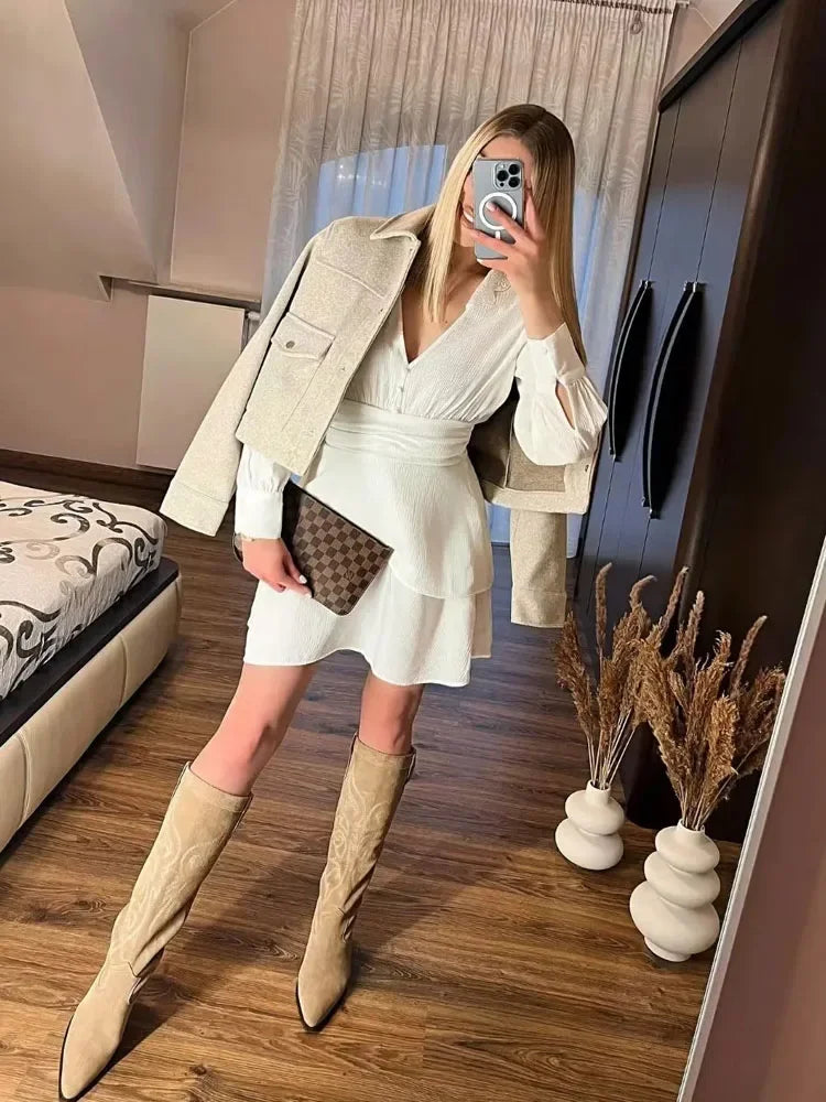 New Autumn Winter tweed Jacket for Women Button Cropped Jacket New in outerwears Women's Coat Crop Demi-season Jacket 2025