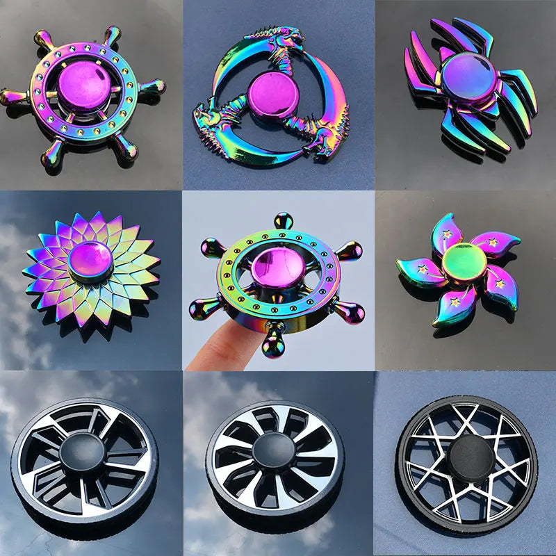 EDC Fidget Spinner Metal Toy Rainbow Spiner R118 Hand Spinner Toys Adult Relieves Stress Children Raytheon Mushroom 60-65mm