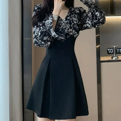 New In Woman Long Sleeve Dress Spring Autumn Dresses for Women Floral Curvy Fashion Summer 2025 Full Korean Style Loose Clothes