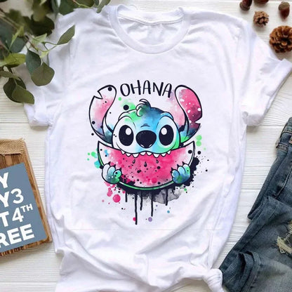 stitch T Shirt Women Summer Tops Cartoon