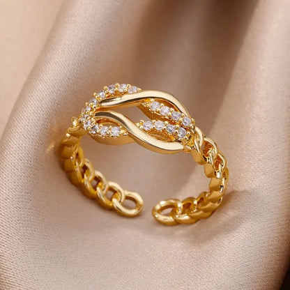 Zircon Infinity Rings for Women Girls Stainless Steel Luxury Ring 2023 New Trend Couple Wedding Aesthetic Jewelry anillos mujer